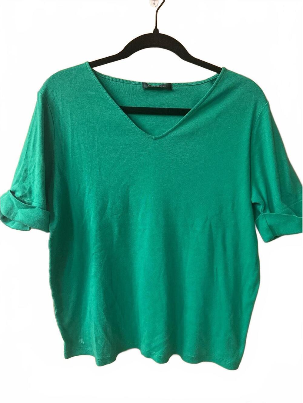 Lauren Ralph Lauren Women's Top with Rolled Sleeves, Comfortable & [COPY]